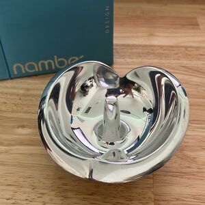 Nambe NWT, silver, heart shaped, ring holder. In original box and packaging